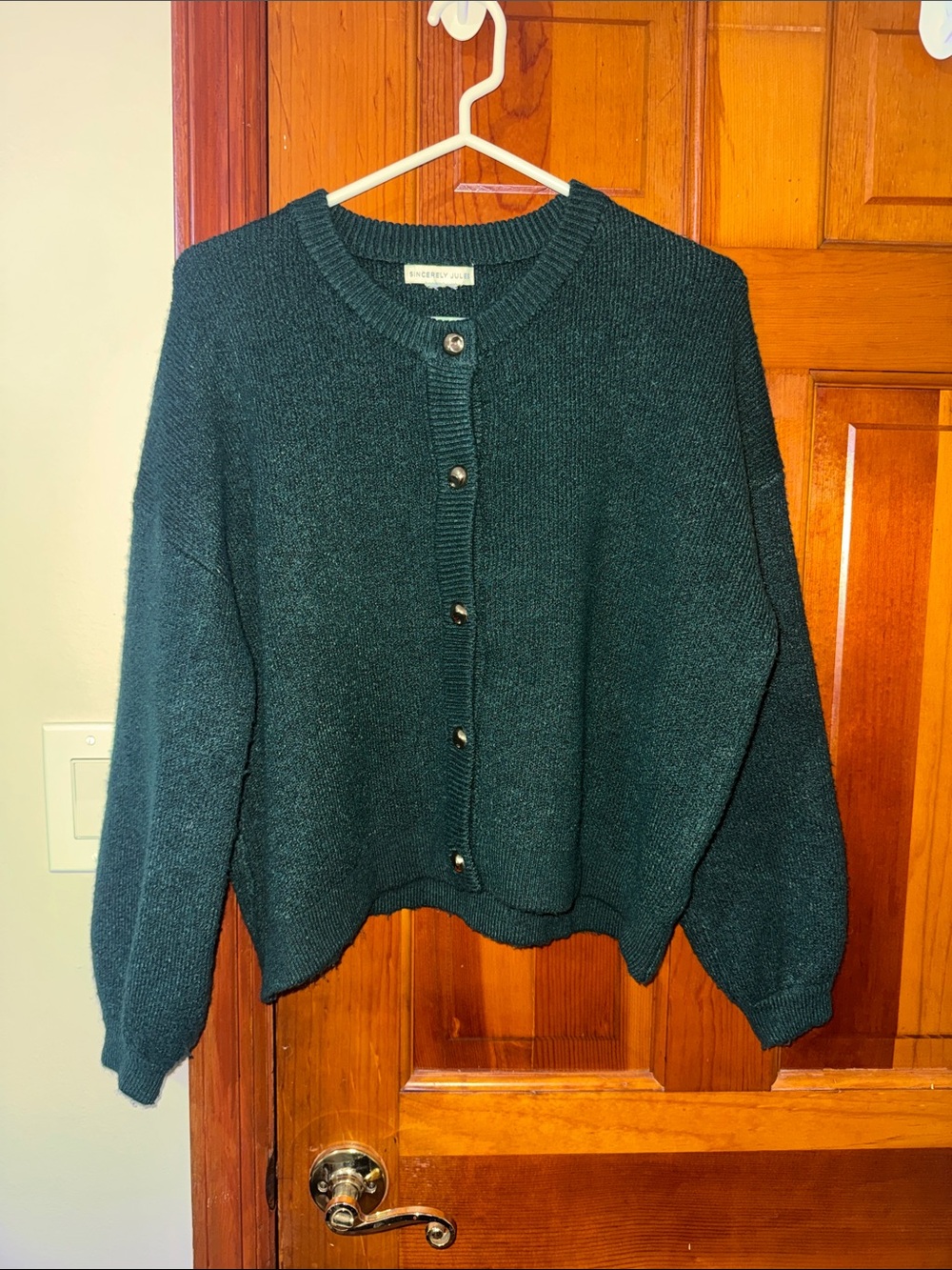 Sincerely Jules Dark Teal Button-Front Cardigan